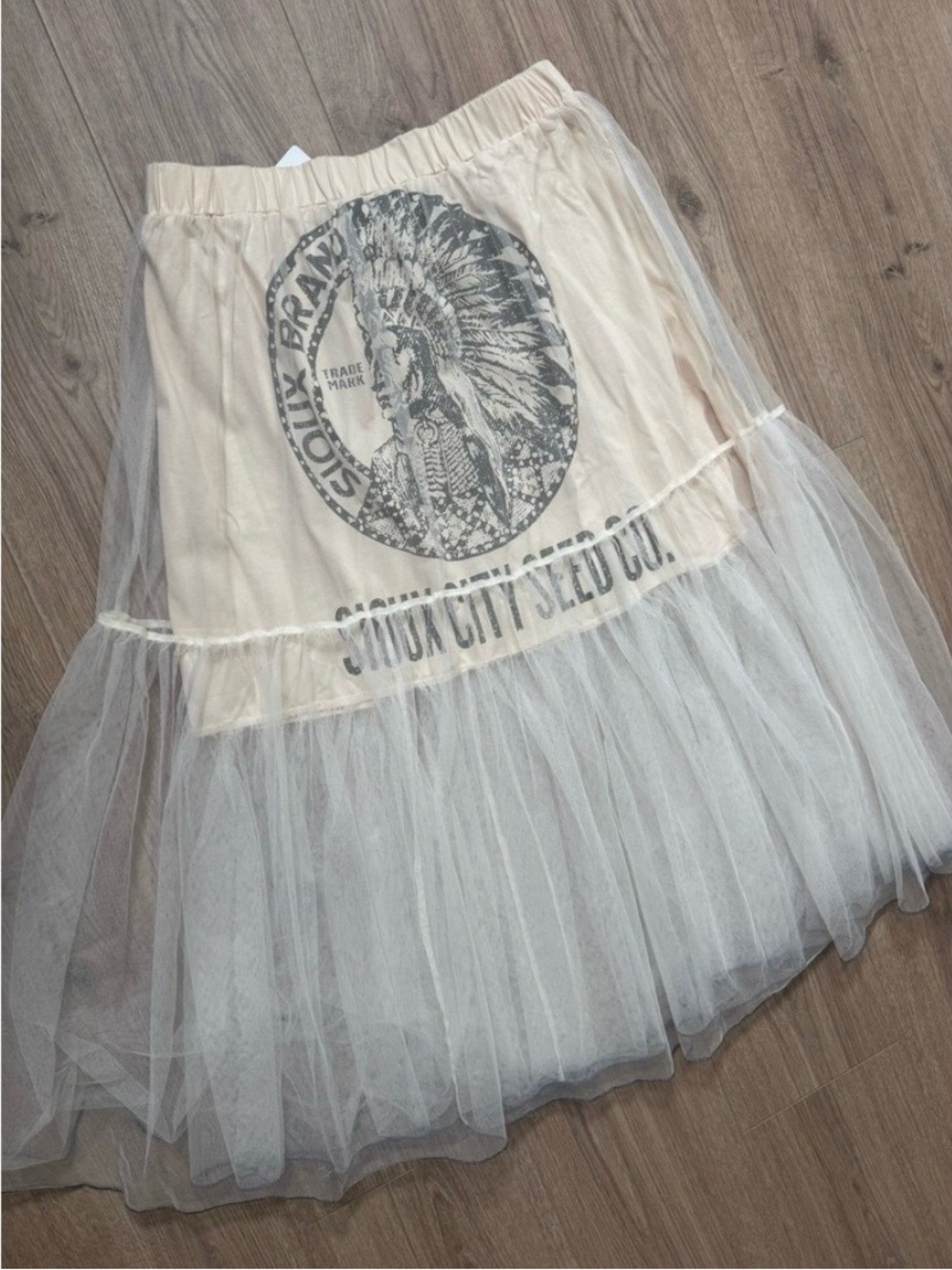 NWT Jaded Gypsy Felling Frilly Tiered Beige Maxi Skirt - Sioux City - Picture 4 of 6
